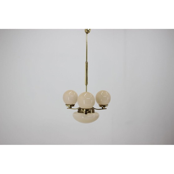 Image 1 of Lampadario vintage in ottone, Cecoslovacchia 1930