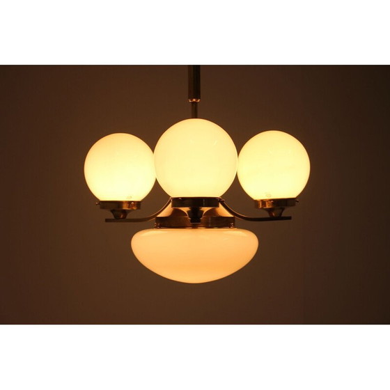 Image 1 of Lampadario vintage in ottone, Cecoslovacchia 1930