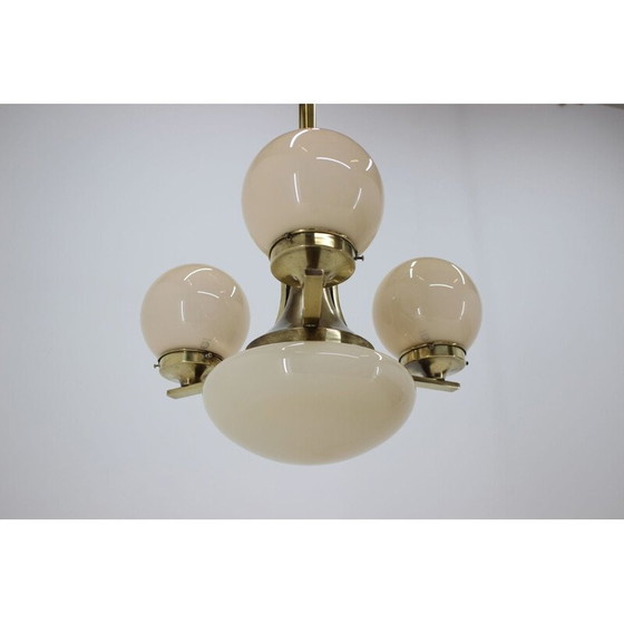 Image 1 of Lampadario vintage in ottone, Cecoslovacchia 1930