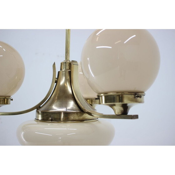 Image 1 of Lampadario vintage in ottone, Cecoslovacchia 1930