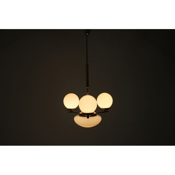 Image 1 of Lampadario vintage in ottone, Cecoslovacchia 1930