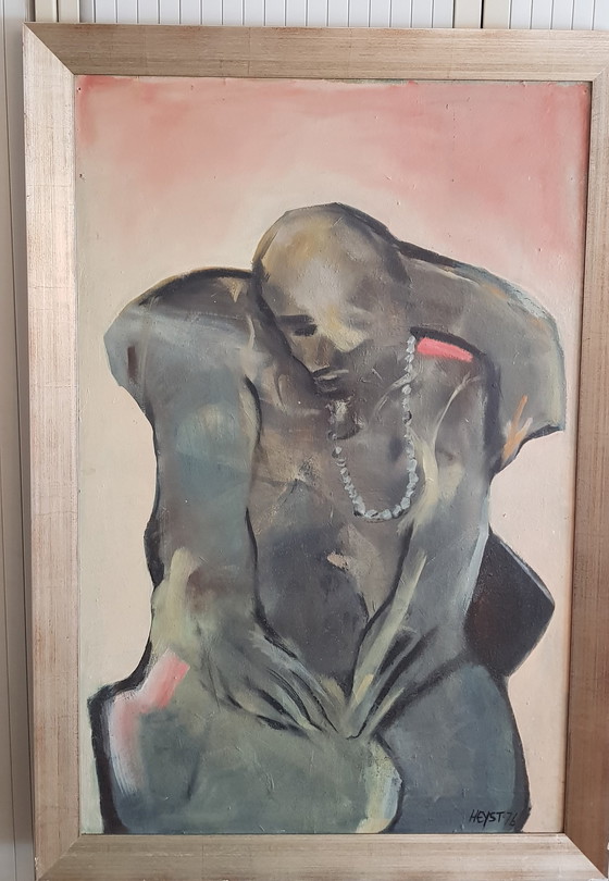 Image 1 of Beautiful Large Painting by Corrie van Heijst on board