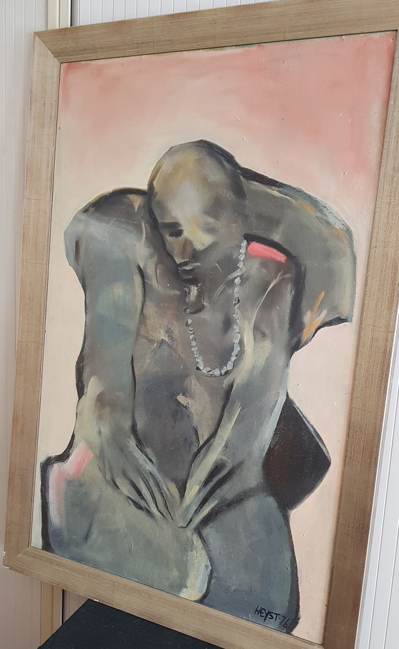 Image 1 of Beautiful Large Painting by Corrie van Heijst on board