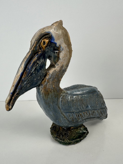 Ceramic Statue - Pelican - Signed