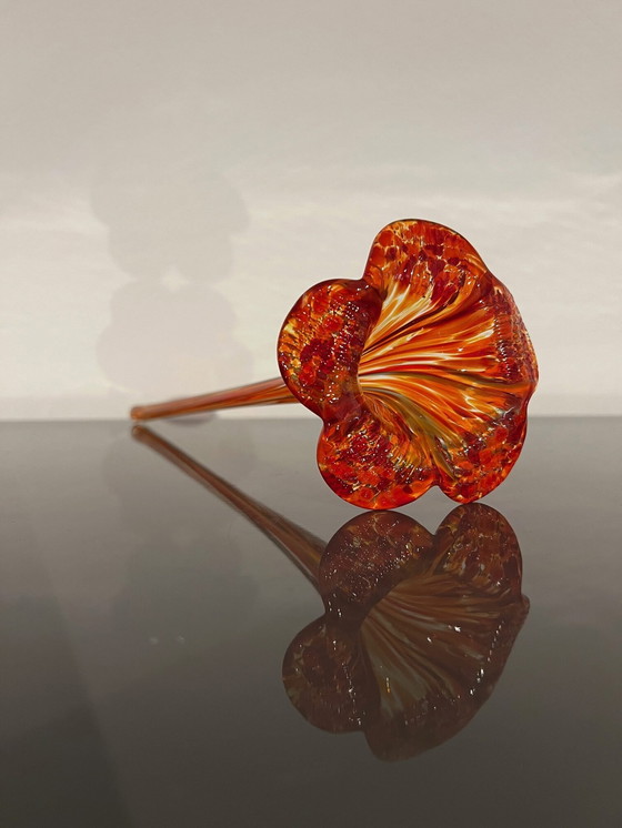 Image 1 of Glass art, Red Flower