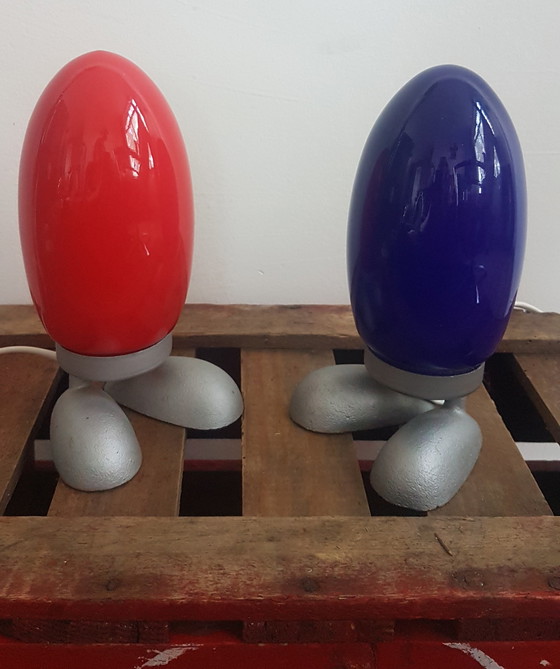 Image 1 of 2 x Vintage Fjorton Dino Eggs lamp