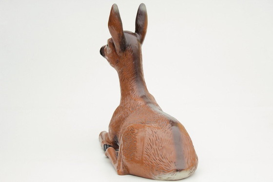 Image 1 of Grande figura di cervo in ceramica, figura da giardino di metà secolo