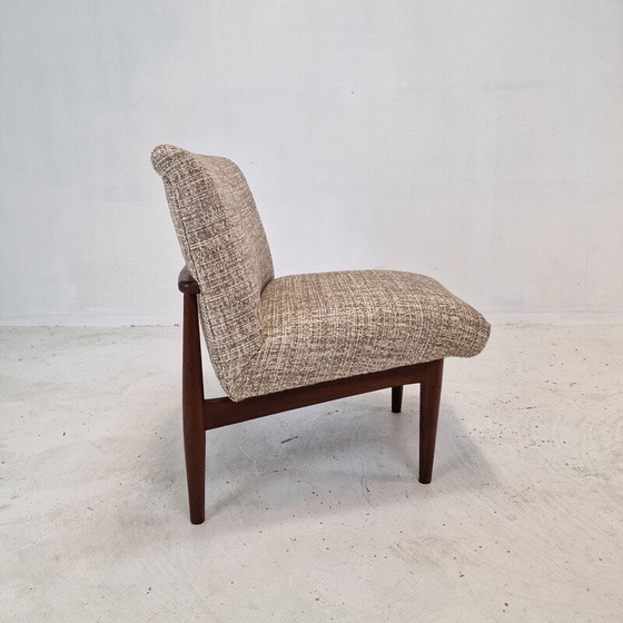 Image 1 of Set of 4 vintage teak and fabric chairs, Denmark 1960