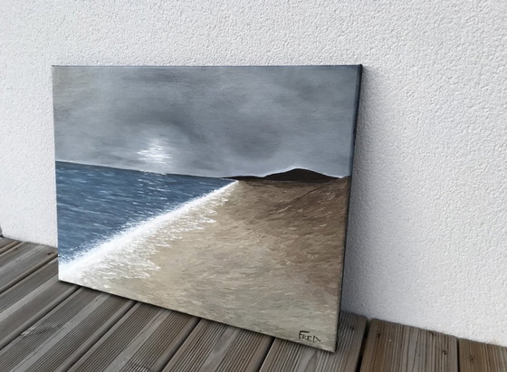 Image 1 of Paysage Marin - Oil On Canvas By Frédéric Cadiou