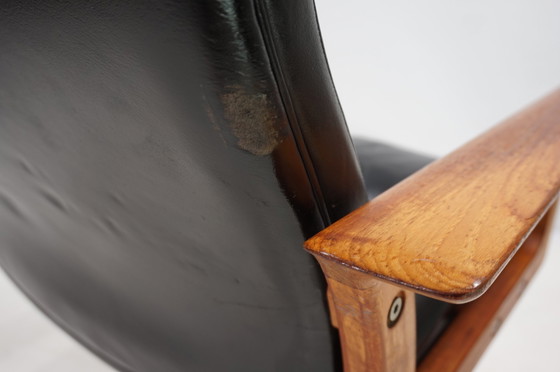 Image 1 of Sibast Leather And Teak Office Chair By Arne Vodder, 1960