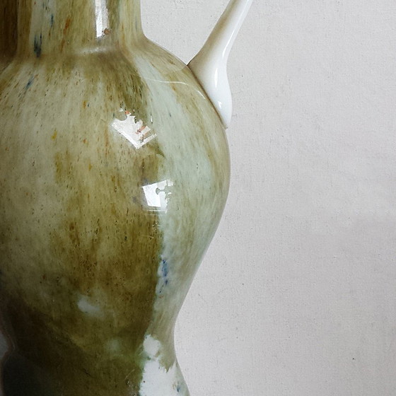 Image 1 of Large Italian Cased Glass Vase, 1960s