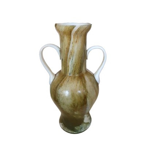 Image 1 of Large Italian Cased Glass Vase, 1960s