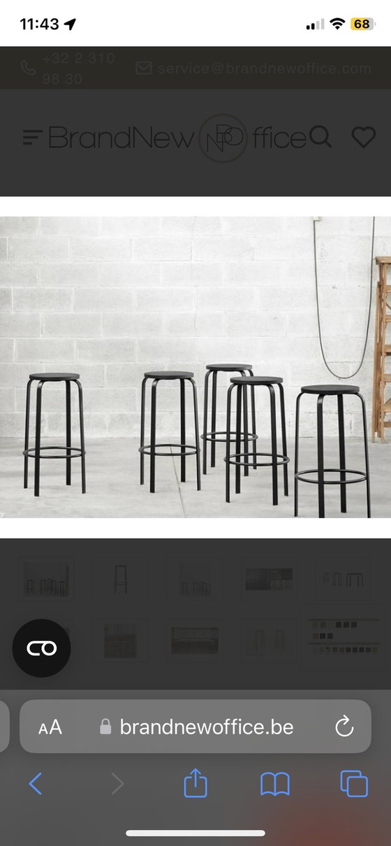 Image 1 of 2X Ondarreta Chico Stools, Black