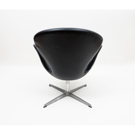 Image 1 of Vintage Swan armchair in natural leather by Arne Jacobsen for Fritz Hansen, 1958