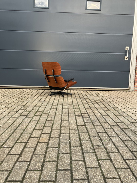 Image 1 of Original Vitra Eames Lounge Chair Xl + Ottoman Rosewood Wood And Premium Black Leather