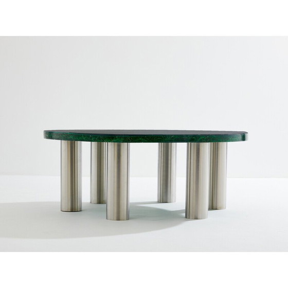 Image 1 of Vintage fractal resin coffee table by Marie-Claude De Fouquières, 1970