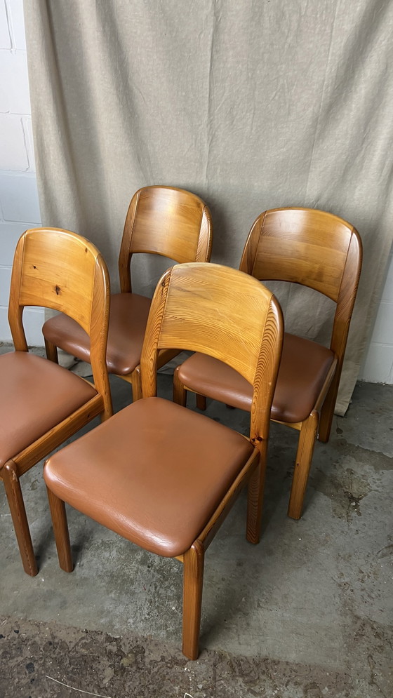 Image 1 of 4X Dyrlund Pine Chairs Skai Seat