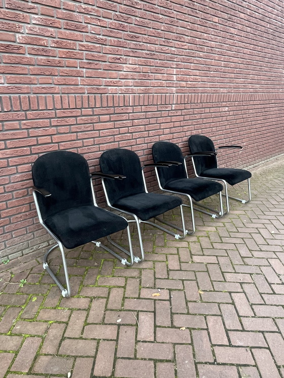 Image 1 of Four Original Gispen 413 Armchairs / Chairs. 1960'S Netherlands