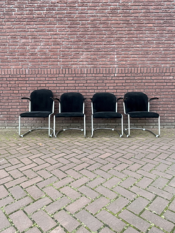 Image 1 of Four Original Gispen 413 Armchairs / Chairs. 1960'S Netherlands