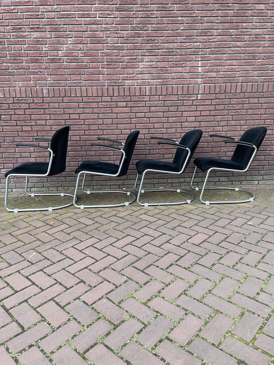 Image 1 of Four Original Gispen 413 Armchairs / Chairs. 1960'S Netherlands