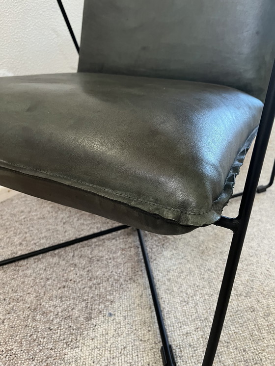 Image 1 of Leather green army armchair