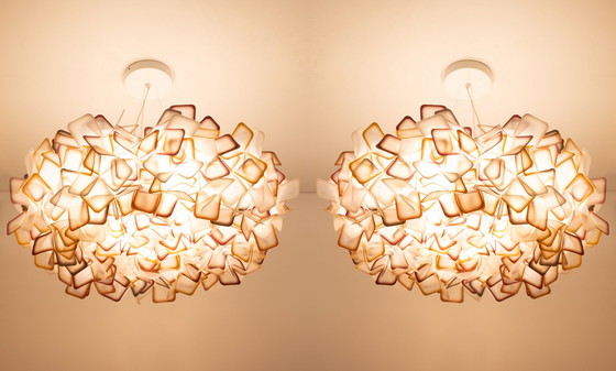 Image 1 of Beautiful Pair of Large Ceiling Lamps ''Model "Clizia" Made By Slamp