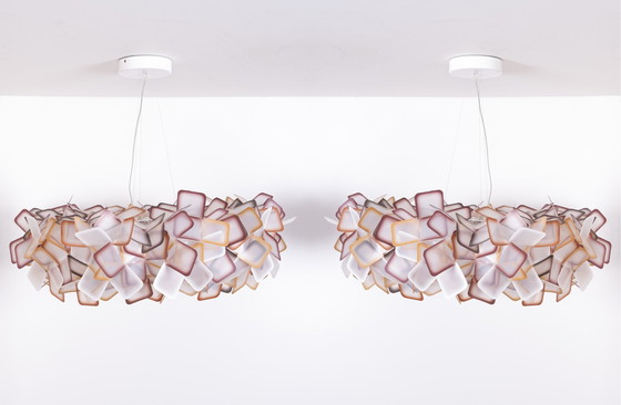 Image 1 of Beautiful Pair of Large Ceiling Lamps ''Model "Clizia" Made By Slamp