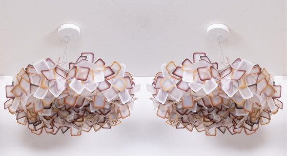 Image 1 of Beautiful Pair of Large Ceiling Lamps ''Model "Clizia" Made By Slamp