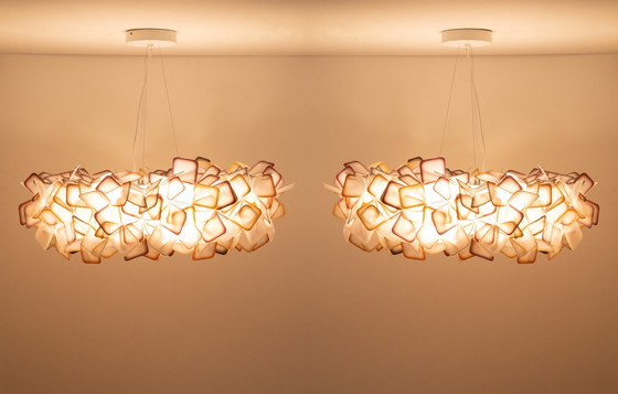 Image 1 of Beautiful Pair of Large Ceiling Lamps ''Model "Clizia" Made By Slamp