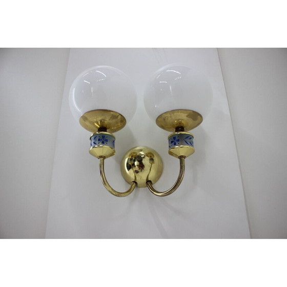 Image 1 of Pair of vintage brass wall sconces, 1970