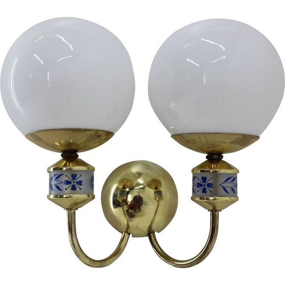 Image 1 of Pair of vintage brass wall sconces, 1970