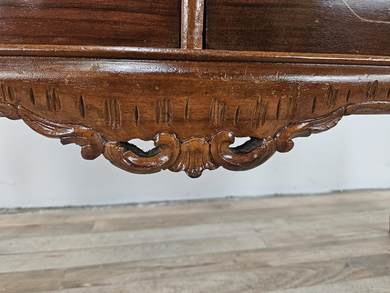 Image 1 of Chippendale Toelette In Walnut With Brass Handles