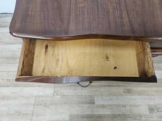 Image 1 of Chippendale Toelette In Walnut With Brass Handles