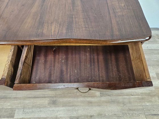 Image 1 of Chippendale Toelette In Walnut With Brass Handles