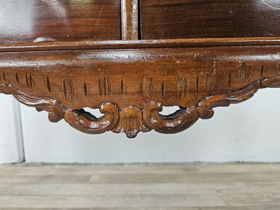 Image 1 of Chippendale Toelette In Walnut With Brass Handles