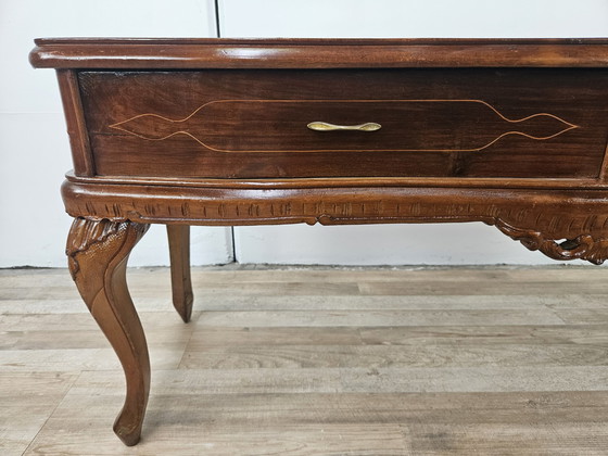 Image 1 of Chippendale Toelette In Walnut With Brass Handles