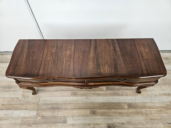 Image 1 of Chippendale Toelette In Walnut With Brass Handles