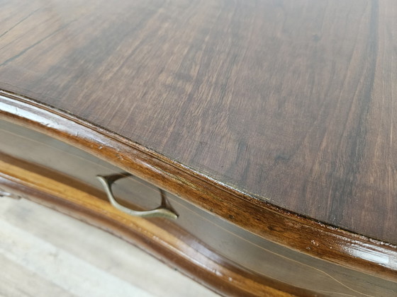 Image 1 of Chippendale Toelette In Walnut With Brass Handles