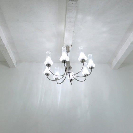 Image 1 of Lampadario in cristallo a otto braccia - anni '60