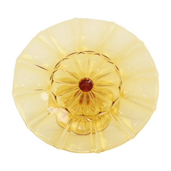 Image 1 of Amber Art Deco Cake Dish