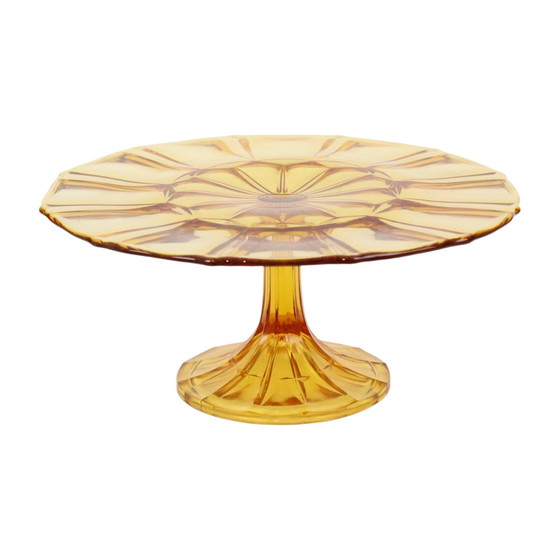 Image 1 of Amber Art Deco Cake Dish