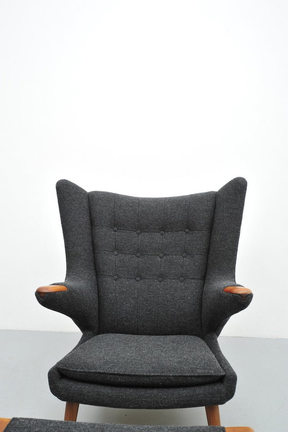 Image 1 of Hans J. Wegner Papa Bär Chair AP19 1951 with ottoman