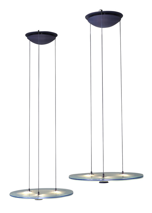 Pair of Aurora Pendant Lamps by Arteluce – Italy, 1983