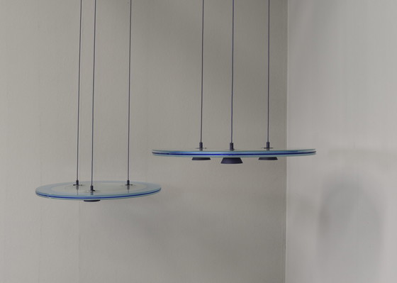 Image 1 of Pair of Aurora Pendant Lamps by Arteluce – Italy, 1983