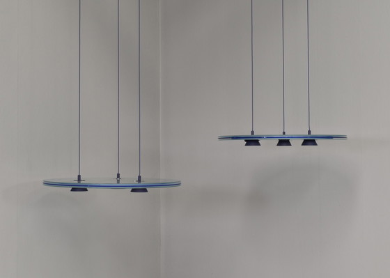 Image 1 of Pair of Aurora Pendant Lamps by Arteluce – Italy, 1983