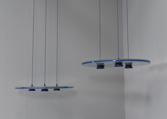 Image 1 of Pair of Aurora Pendant Lamps by Arteluce – Italy, 1983