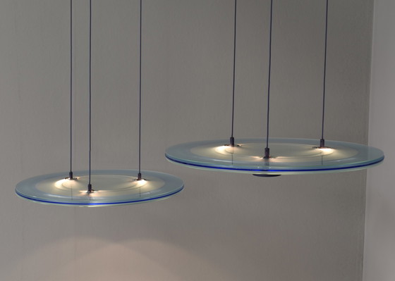 Image 1 of Pair of Aurora Pendant Lamps by Arteluce – Italy, 1983