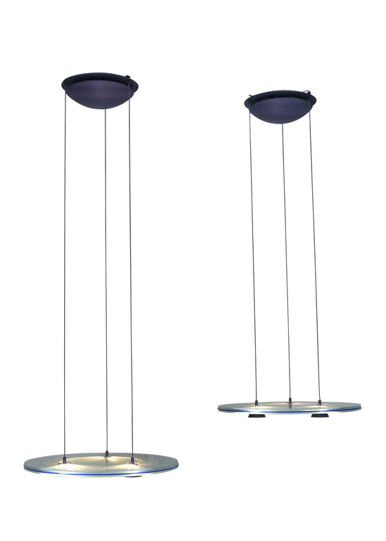 Image 1 of Pair of Aurora Pendant Lamps by Arteluce – Italy, 1983