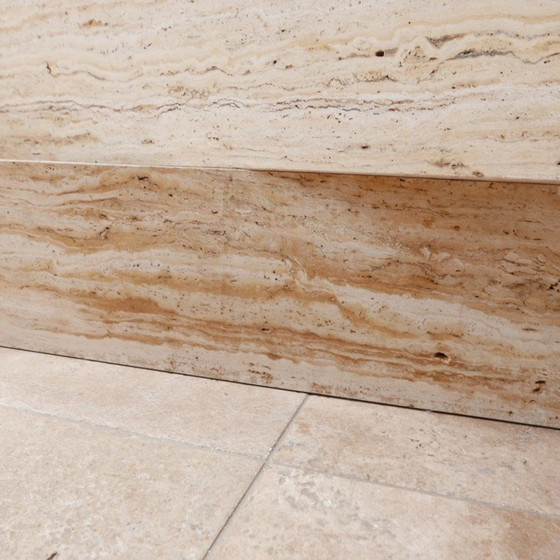 Image 1 of Pair of mid-century travertine planters, Belgium 1970s