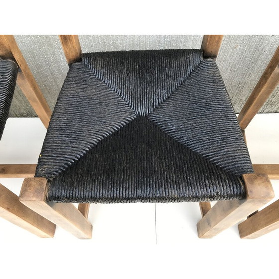 Image 1 of Suite of 4 vintage straw chairs 1960